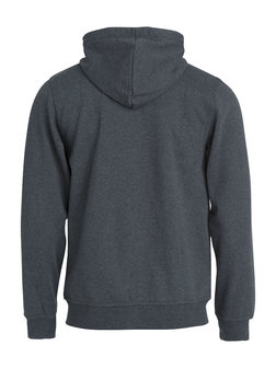 021034 Basic Hoody Full zip Clique antraciet melange