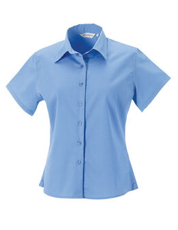 Z917F dames blouses korte mouwen lichtblauw