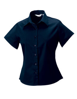 Z917F dames blouses korte mouwen donkerblauw
