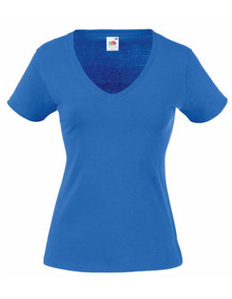 F271N t-shirts v-hals dames Fruit of the Loom kobalt blauw