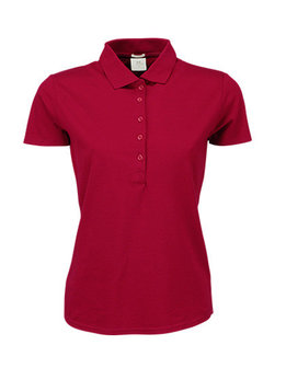 TJ145 dames stretch poloshirts getailleerd rood