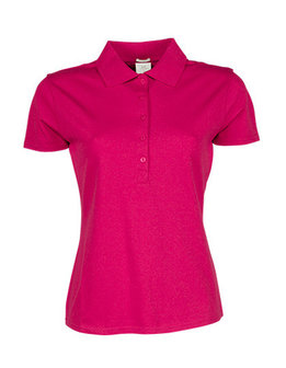 TJ145 dames stretch poloshirts getailleerd hotpink