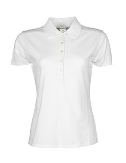 TJ145 dames stretch poloshirts getailleerd wit
