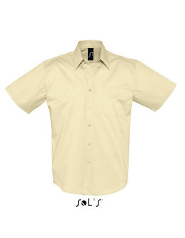 L640 Twill  korte mouwen katoenen overhemden beige