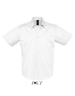 L640 Twill katoenen overhemden  korte mouwen wit