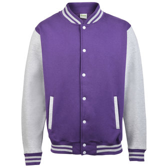 heather grey/purple baseball vesten JH043