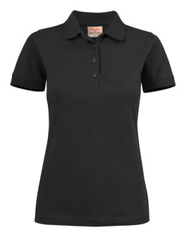 2265020 Surf Stretch Polo dames ZWART Printer borduren met logo