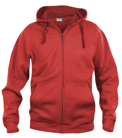 021034 Basic Hoody Full zip Clique rood