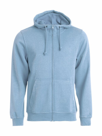 021034 Basic Hoody Full zip Clique licht blauw