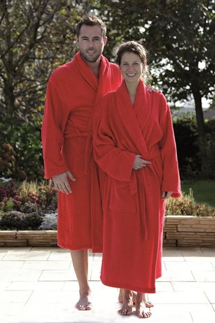rode badjassen voor dames en heren geschenk