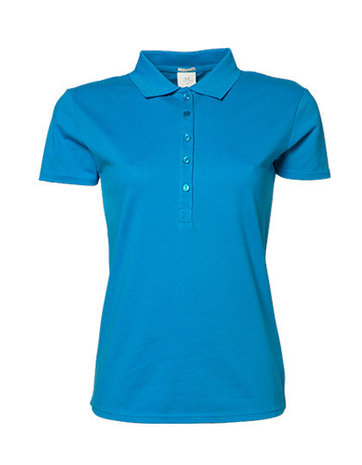 TJ145 dames stretch poloshirts getailleerd blauw azure blue