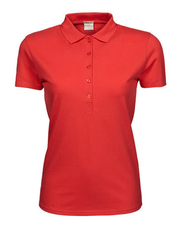 TJ145 dames stretch poloshirts getailleerd coral