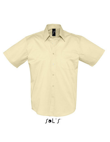 L640 Twill  korte mouwen katoenen overhemden beige