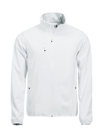 0209010 Softshell Jas Heren WIT merk Clique logo borduren kleding