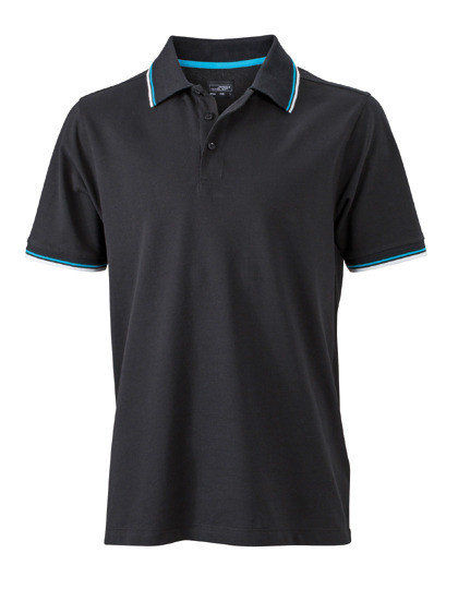 JN966 Heren Coldblack Polo JAMES &amp; NICHOLSON, nette poloshirts logo borduren