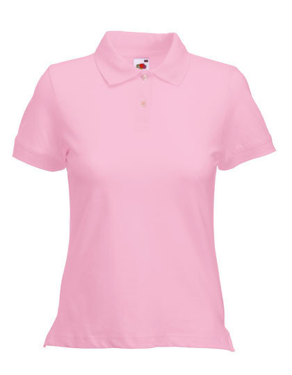 F519 lady fit damespoloshirts fruit of the loom licht roze