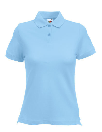 F519 lady fit damespoloshirts fruit of the loom licht blauw