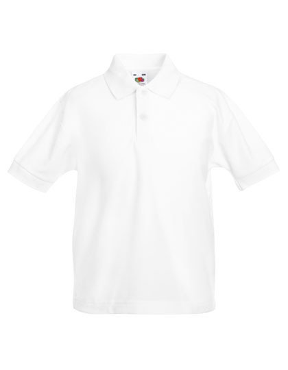 F502K kinderpoloshirts Fruit of the Loom wit