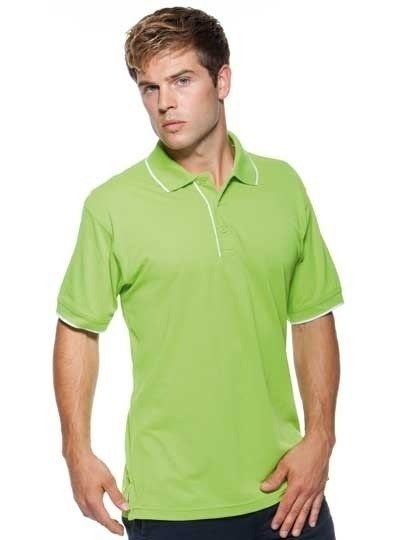 lime polo met witte details