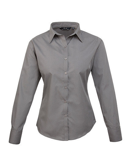 PW300 donkergrijs dames blouse Premier logo borduren op kleding