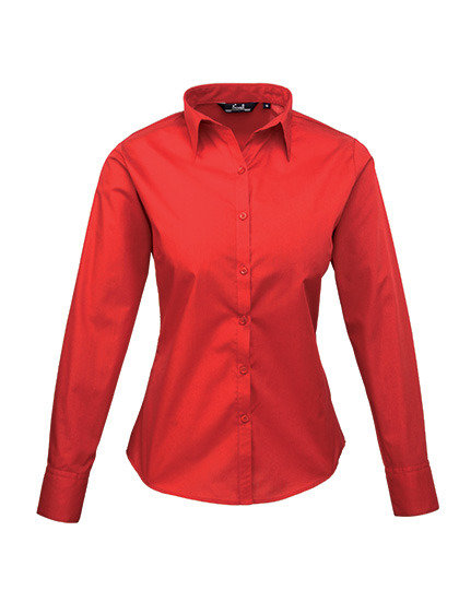 PW300 dames blouse Premier logo borduren op kleding rood