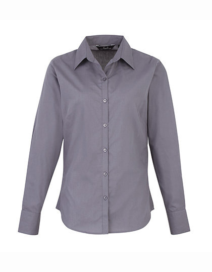 PW300 dames blouse Premier logo borduren op kleding steel grey