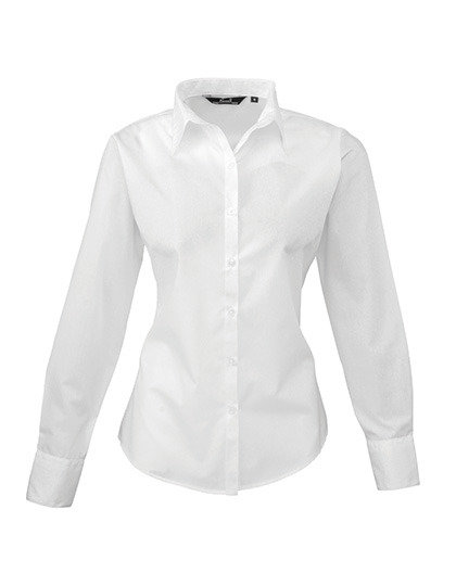PW300 dames blouse Premier logo borduren op kleding wit white