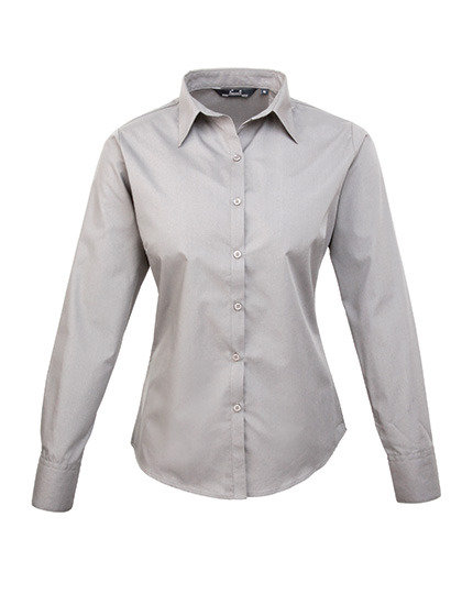 PW300 dames blouse Premier logo borduren op kleding silver lichtgrijs