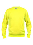 021030 Sweater Basic Roundneck Signaal-Geel Clique