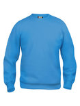 021030 Sweater Basic Roundneck Turquoise Clique