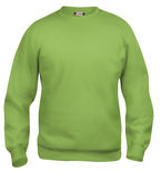 021030 Sweater Basic Roundneck Licht Groen Clique