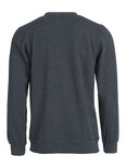 021030 Sweater Basic Roundneck Antraciet Melange Clique