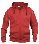 021034 Basic Hoodie Full zip Rood Clique