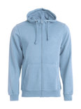 021034 Basic Hoodie Full zip Licht Blauw Clique