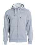 021034 Basic Hoodie Full zip Grijs Melange Clique