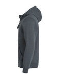 021034 Basic Hoodie Full zip Antraciet Melange Clique