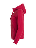 021034 Basic Hoodie Full zip Ladies Rood Clique