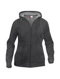 021034 Basic Hoodie Full zip Ladies Antraciet Melange Clique