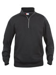 021033 Basic Sweater Half Zip Zwart Clique 
