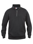 021033 Basic Sweater Half Zip Zwart Clique