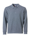 021032 Basic Polo Sweater Grijs Melange Clique