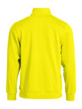 021033 Basic Sweater Half Zip Signaal Geel Clique