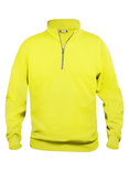 021033 Basic Sweater Half Zip Signaal Geel Clique