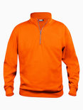 021033 Basic Sweater Half Zip Signaal Oranje Clique