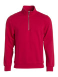 021033 Basic Sweater Half Zip Rood Clique