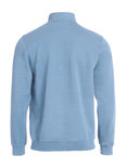 021033 Basic Sweater Half Zip Licht Blauw Clique 