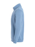 021033 Basic Sweater Half Zip Licht Blauw Clique