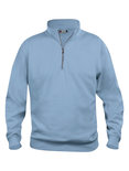 021033 Basic Sweater Half Zip Licht Blauw Clique