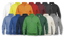021033 Basic Sweater Half Zip Appel Groen Clique 