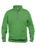 021033 Basic Sweater Half Zip Appel Groen Clique